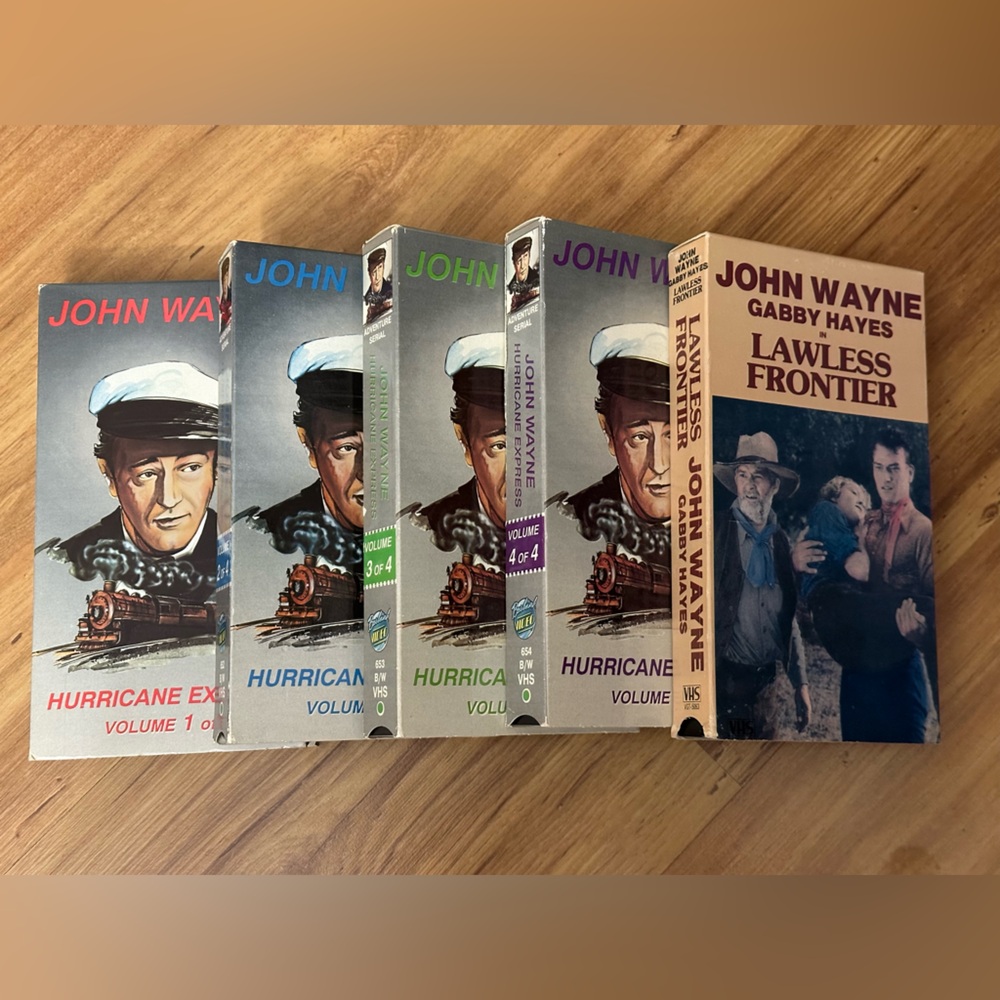 John Wayne VHS collection 5 tapes